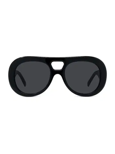 Givenchy Women's Bold 53MM Round Sunglasses - Shiny Black Smoke | Thumbnail 2 Givenchy Women's Bold 53MM Round Sunglasses - Shiny Black Smoke | Thumbnail 2