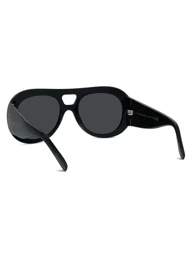 Givenchy Women's Bold 53MM Round Sunglasses - Shiny Black Smoke | Thumbnail 4 Givenchy Women's Bold 53MM Round Sunglasses - Shiny Black Smoke | Thumbnail 4