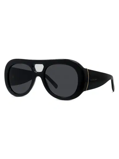 Givenchy Women's Bold 53MM Round Sunglasses - Shiny Black Smoke | Thumbnail 1 Givenchy Women's Bold 53MM Round Sunglasses - Shiny Black Smoke | Thumbnail 1