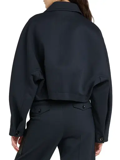 Bottega Veneta Women's Mixed-Media Cotton & Wool Jacket - Midnight Blue - Size 8 | Thumbnail 5 Bottega Veneta Women's Mixed-Media Cotton & Wool Jacket - Midnight Blue - Size 8 | Thumbnail 5