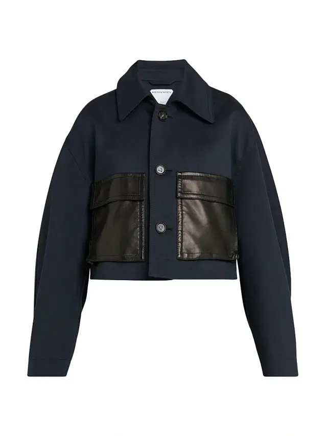 Women's Mixed-Media Cotton & Wool Jacket - Midnight Blue