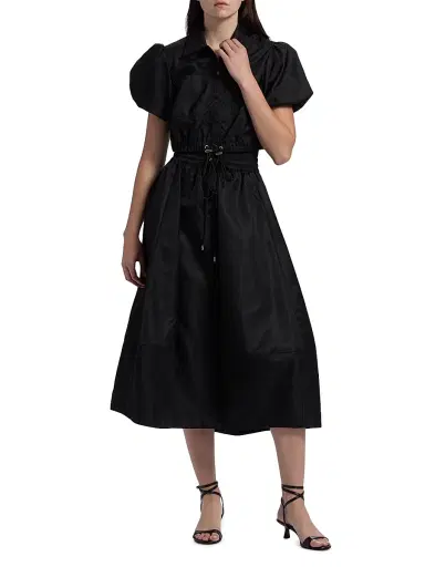 Cinq à Sept Women's Sirani Drawstring Midi-skirt - Black | Thumbnail 2