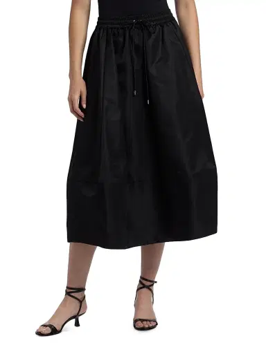Cinq à Sept Women's Sirani Drawstring Midi-skirt - Black | Thumbnail 3