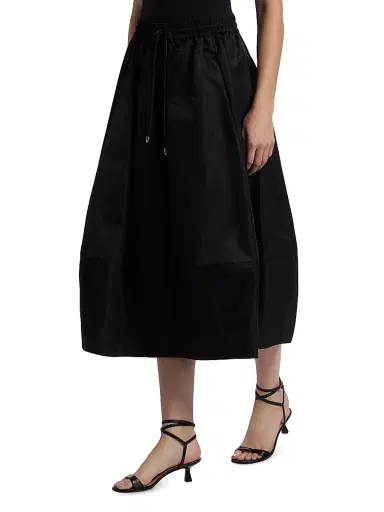 Cinq à Sept Women's Sirani Drawstring Midi-skirt - Black | Thumbnail 4