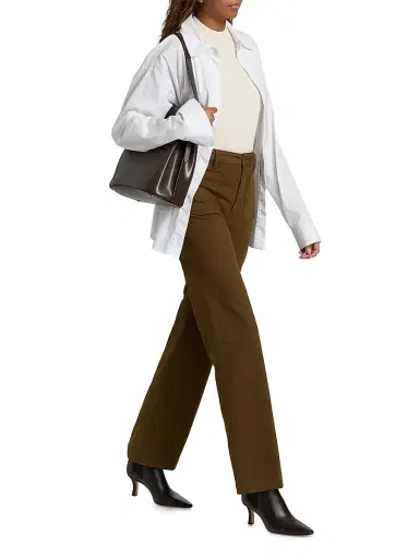 Frame Women's The Refined High-Rise Wide Flared Jeans - Tree Moss - Size 23 | Thumbnail 2