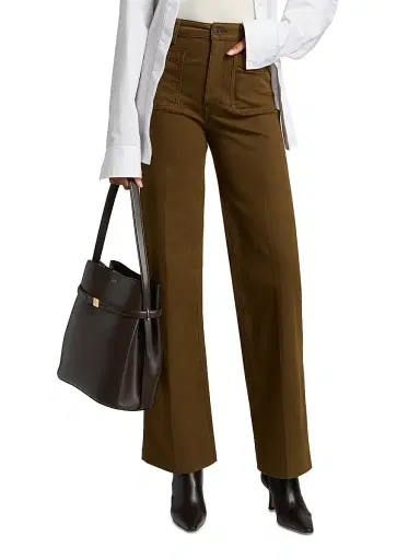 Frame Women's The Refined High-Rise Wide Flared Jeans - Tree Moss - Size 23 | Thumbnail 3