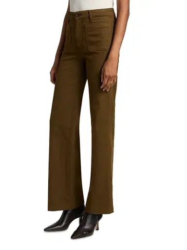 Frame Women's The Refined High-Rise Wide Flared Jeans - Tree Moss - Size 23 | Thumbnail 4