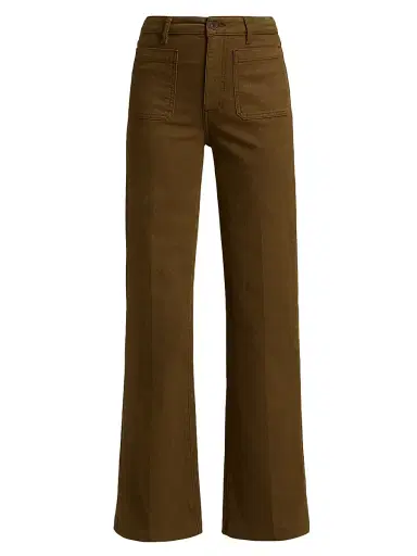 Frame Women's The Refined High-Rise Wide Flared Jeans - Tree Moss - Size 23 | Thumbnail 1