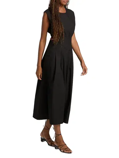 Jenni Kayne Women's Kit Cotton Poplin Midi-Dress - Black - Size XL | Thumbnail 2
