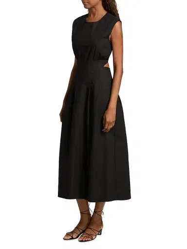 Jenni Kayne Women's Kit Cotton Poplin Midi-Dress - Black - Size XL | Thumbnail 4