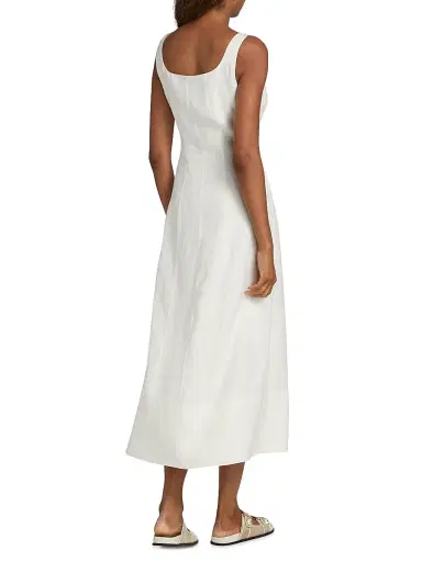 Jenni Kayne Women's Kinney Linen Midi-Dress - Ivory - Size XL | Thumbnail 5