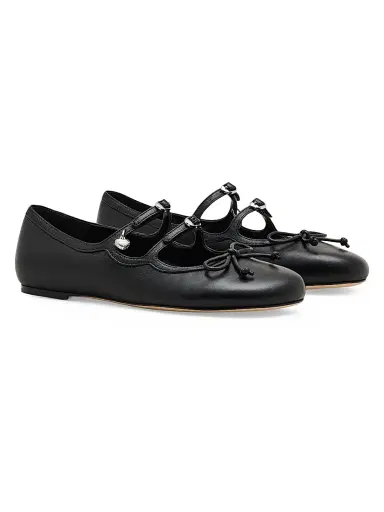 Marc Jacobs Women's The Kiki Bow-Detail Leather Ballerina Flats - Black - Size 6 | Thumbnail 2 Marc Jacobs Women's The Kiki Bow-Detail Leather Ballerina Flats - Black - Size 6 | Thumbnail 2