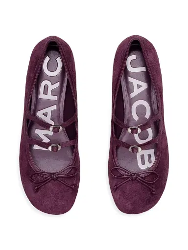 Marc Jacobs Women's The Kiki Bow-Detailed Suede Ballerina Flats - Dark Plum | Thumbnail 3 Marc Jacobs Women's The Kiki Bow-Detailed Suede Ballerina Flats - Dark Plum | Thumbnail 3