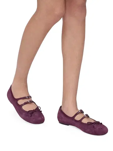 Marc Jacobs Women's The Kiki Bow-Detailed Suede Ballerina Flats - Dark Plum | Thumbnail 5 Marc Jacobs Women's The Kiki Bow-Detailed Suede Ballerina Flats - Dark Plum | Thumbnail 5