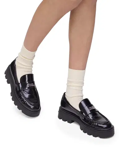Marc Jacobs Women's The Frankie 45MM Leather Loafers - Black - Size 9 | Thumbnail 6