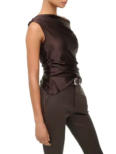 Staud Women's Phare Stretch-Silk One-Shoulder Top | Thumbnail 4