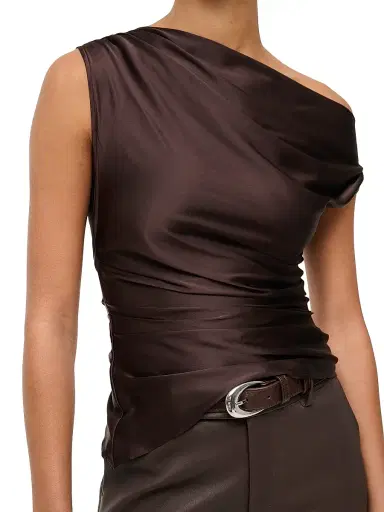 Staud Women's Phare Stretch-Silk One-Shoulder Top | Thumbnail 6