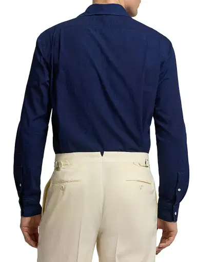 Ralph Lauren Purple Label Men's Chambray Button-Down Shirt - Dark Bermuda Wash - Size XS | Thumbnail 4