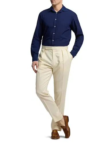Ralph Lauren Purple Label Men's Chambray Button-Down Shirt - Dark Bermuda Wash - Size XS | Thumbnail 1