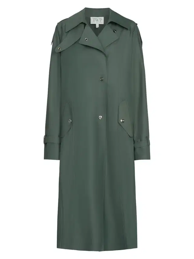 TWP Women's Long Bogie Trench Coat - Olive