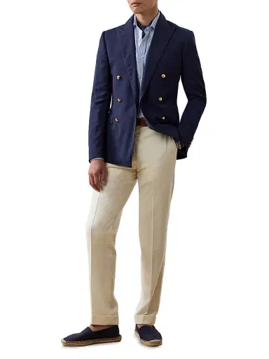 Ralph Lauren Purple Label Men's Striped Linen Shirt - Blue White - Size XS | Thumbnail 2 Ralph Lauren Purple Label Men's Striped Linen Shirt - Blue White - Size XS | Thumbnail 2