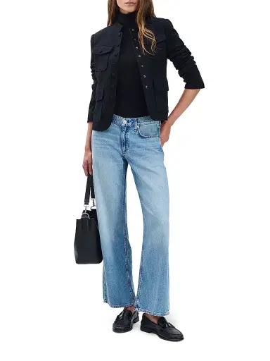 rag & bone Women's Cam Low-Rise Straight-Leg Jeans - Lulow | Thumbnail 2