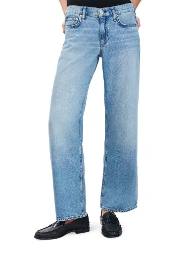 rag & bone Women's Cam Low-Rise Straight-Leg Jeans - Lulow | Thumbnail 3