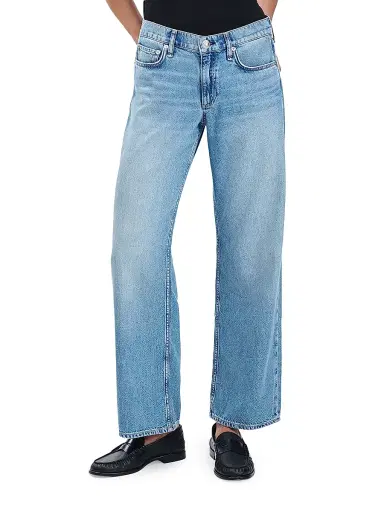 rag & bone Women's Cam Low-Rise Straight-Leg Jeans - Lulow | Thumbnail 4