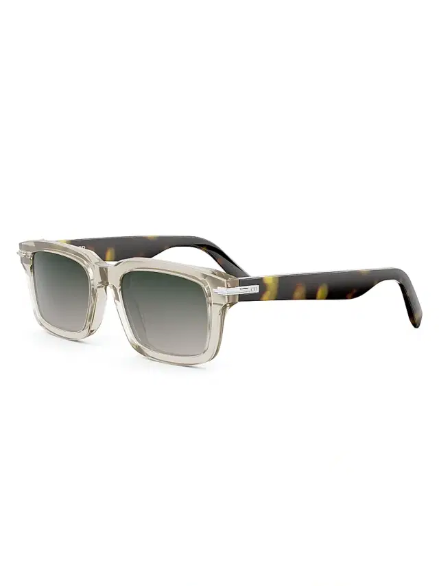 Men's BlackSuit S16I Rectangular Sunglasses - Beige And Gradient Green