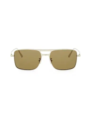 Dior Men's Diorblacksuit S17U 56MM Rectangular Sunglasses - Gold And Brown | Thumbnail 2