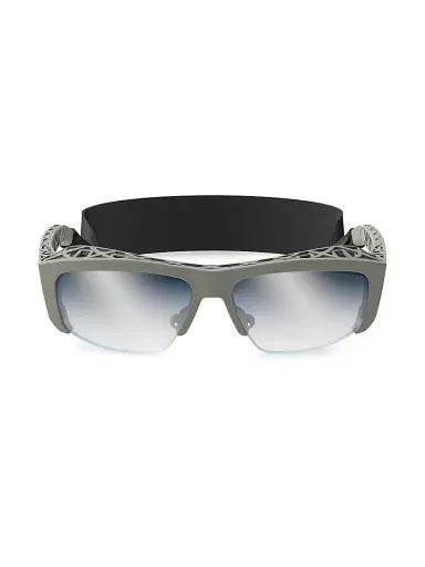 Dior Men's 3D S4U 60MM Geometric Sunglasses - Matte Dark Green And Blu Mirror | Thumbnail 2
