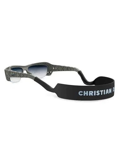 Dior Men's 3D S4U 60MM Geometric Sunglasses - Matte Dark Green And Blu Mirror | Thumbnail 4