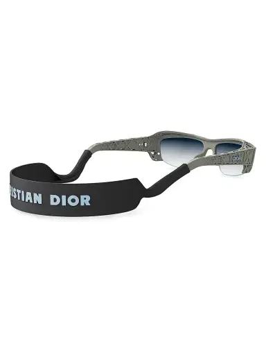 Dior Men's 3D S4U 60MM Geometric Sunglasses - Matte Dark Green And Blu Mirror | Thumbnail 6