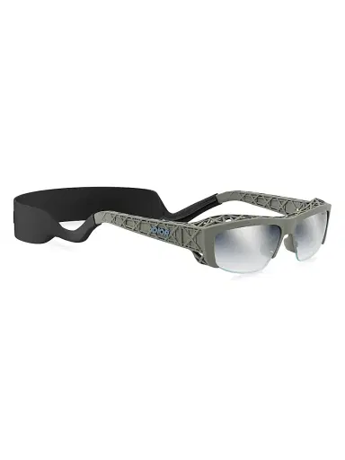 Dior Men's 3D S4U 60MM Geometric Sunglasses - Matte Dark Green And Blu Mirror | Thumbnail 8