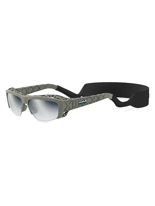 Dior Men's 3D S4U 60MM Geometric Sunglasses - Matte Dark Green And Blu Mirror