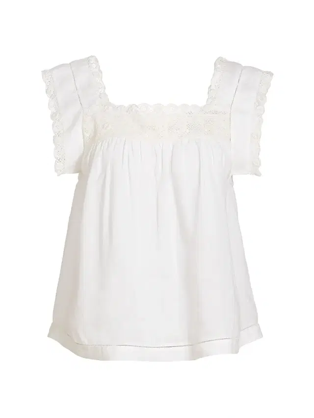 Women's Aphra Lace-Trim Top - Salt