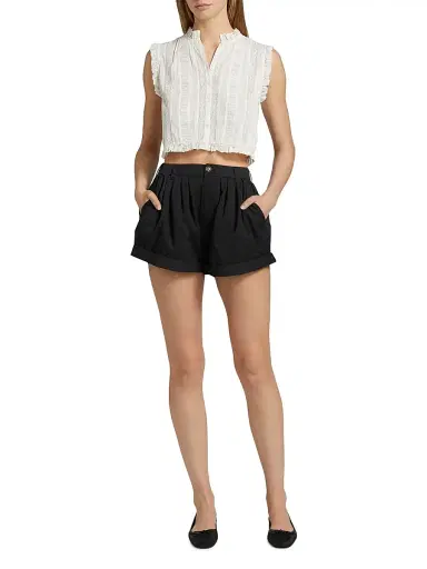 DÔEN Women's Paige Bubble Shorts - Black - Size 4 | Thumbnail 2