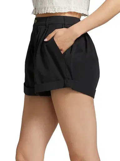 DÔEN Women's Paige Bubble Shorts - Black - Size 4 | Thumbnail 4