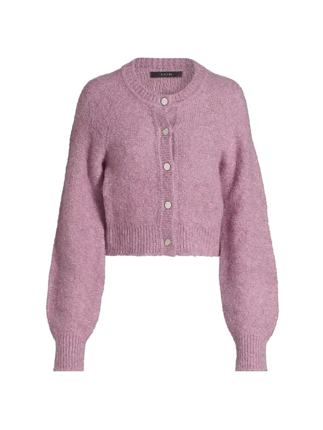 Toccin Women's Samara Fuzzy Raglan-Sleeve Cardigan - Mauve