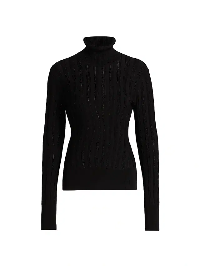 Toccin Women's Nancy Pointelle Turtleneck Sweater - Jet