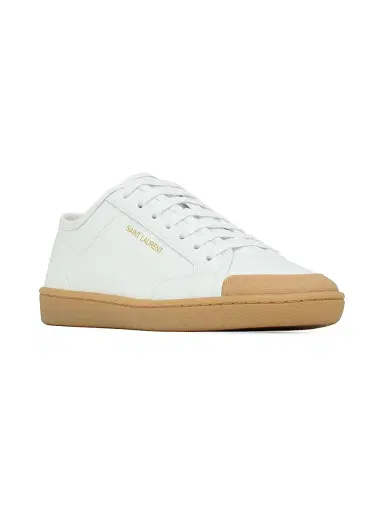 Saint Laurent Women's Gym Sneakers in Smooth Leather - Blanc Optique | Thumbnail 2