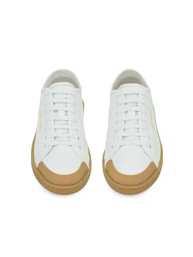 Saint Laurent Women's Gym Sneakers in Smooth Leather - Blanc Optique | Thumbnail 3