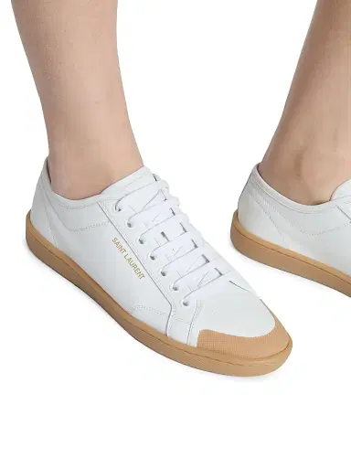 Saint Laurent Women's Gym Sneakers in Smooth Leather - Blanc Optique | Thumbnail 5