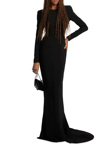Stella McCartney Women's Structured Silk-Blend Crepe Open-Back Gown | Thumbnail 2 Stella McCartney Women's Structured Silk-Blend Crepe Open-Back Gown | Thumbnail 2