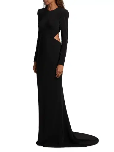 Stella McCartney Women's Structured Silk-Blend Crepe Open-Back Gown | Thumbnail 4 Stella McCartney Women's Structured Silk-Blend Crepe Open-Back Gown | Thumbnail 4