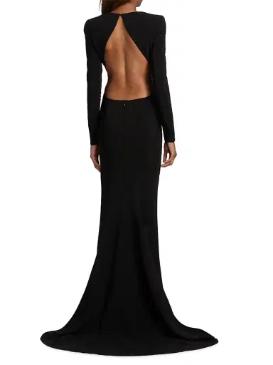 Stella McCartney Women's Structured Silk-Blend Crepe Open-Back Gown | Thumbnail 5 Stella McCartney Women's Structured Silk-Blend Crepe Open-Back Gown | Thumbnail 5