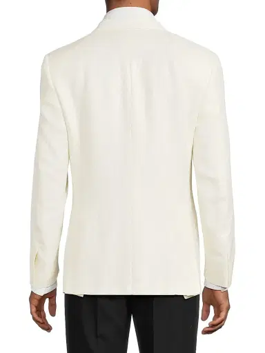 Canali Men's Shawl Lapel Silk-Wool Dinner Jacket - White - Size 40 | Thumbnail 5