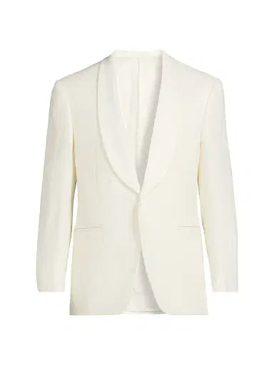 Canali Men's Shawl Lapel Silk-Wool Dinner Jacket - White - Size 40 | Thumbnail 1
