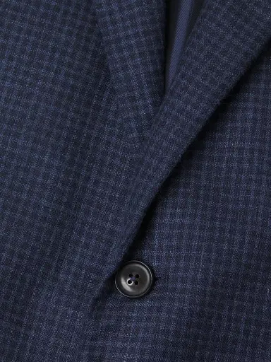 Canali Men's Checked Silk-Cashmere Sport Coat - Dark Blue - Size 40 | Thumbnail 6