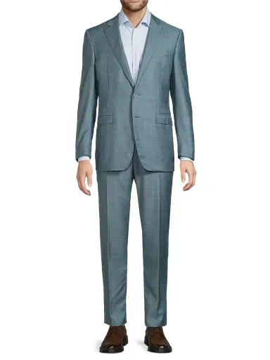 Canali Men's Denim-Effect Wool Single-Breasted Suit - Green - Size 38 | Thumbnail 3 Canali Men's Denim-Effect Wool Single-Breasted Suit - Green - Size 38 | Thumbnail 3